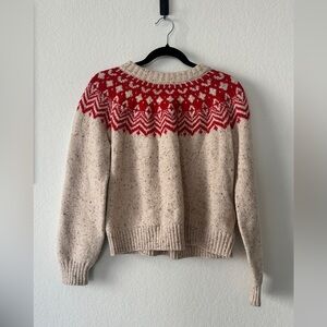 Knitworks Red and Cream Knit Sweater